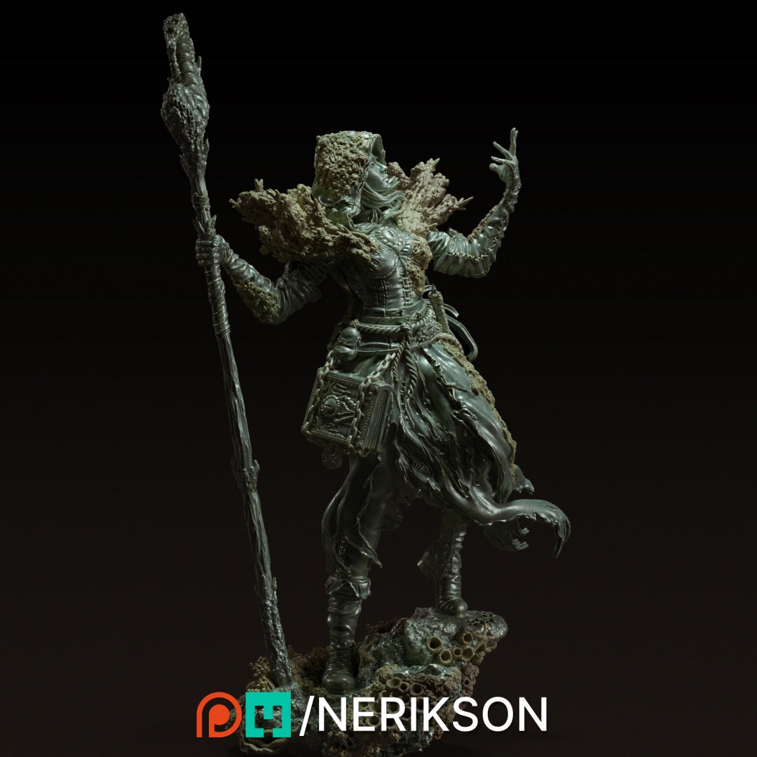 Yelhana Fathomless Warlock Sea Ocean Deep | Garage Resin Kit Statue | D&D TTRPG Fantasy Miniature | Nerikson