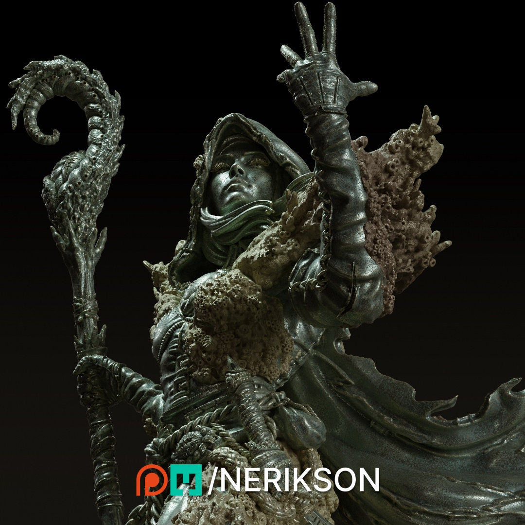 Yelhana Fathomless Warlock Sea Ocean Deep | Garage Resin Kit Statue | D&D TTRPG Fantasy Miniature | Nerikson