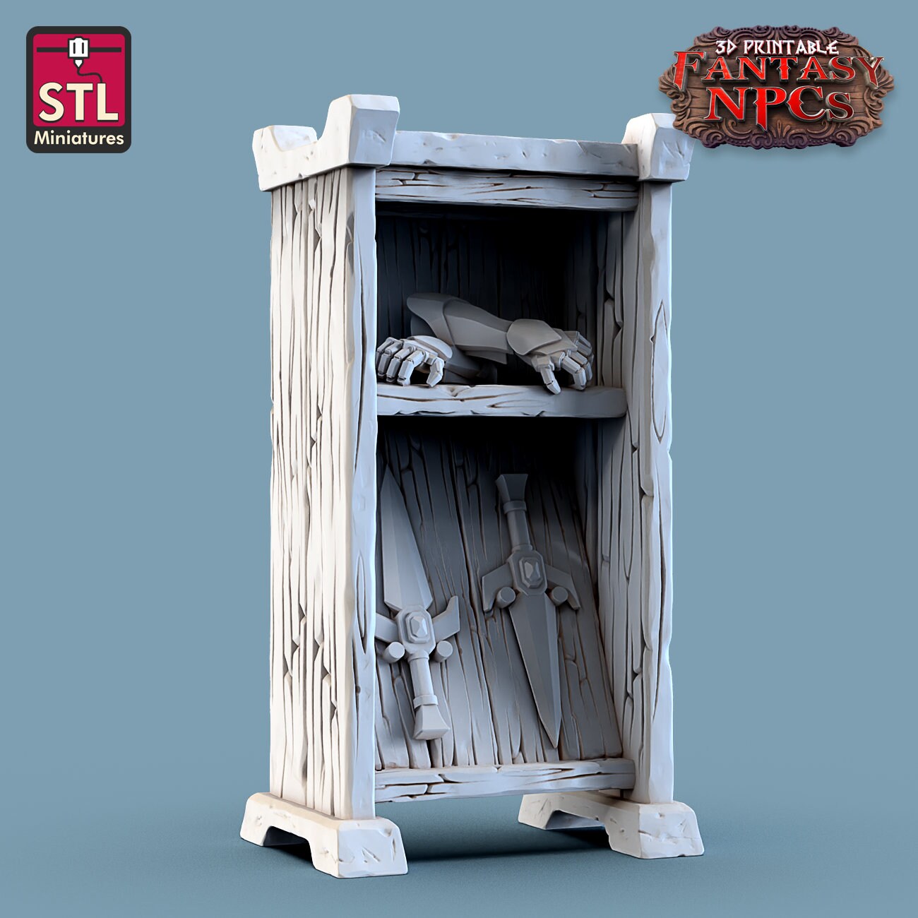 Armor Merchant Seller NPC Set | Tabletop Scale | D&D TTRPG Miniature | STL Miniatures