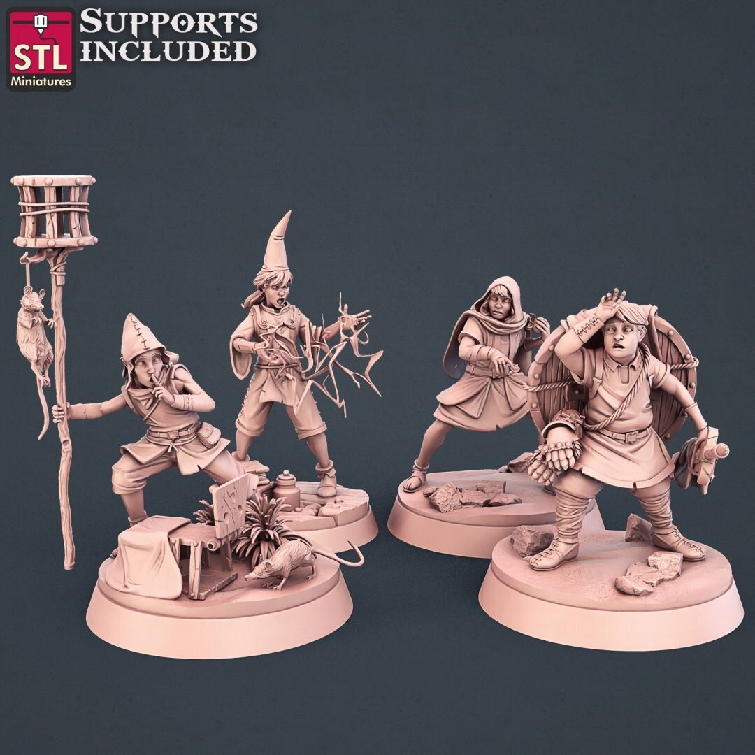 Apprentice NPC Set | Tabletop Scale | D&D TTRPG Miniature | STL Miniatures
