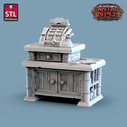 Barber Shop NPC Set | Tabletop Scale | D&D TTRPG Miniature | STL Miniatures
