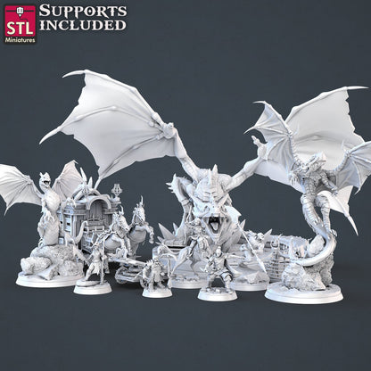 Dragon Hunter NPC Set | Tabletop Scale | D&D TTRPG Miniature | STL Miniatures