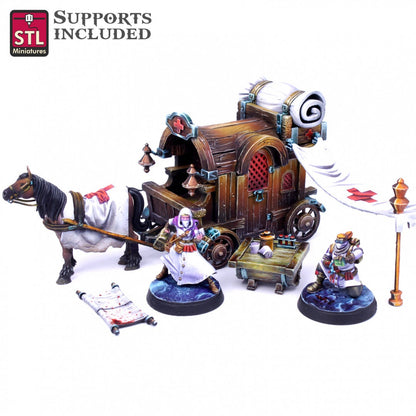 Battlefield Medic NPC Set | Tabletop Scale | D&D TTRPG Miniature | STL Miniatures