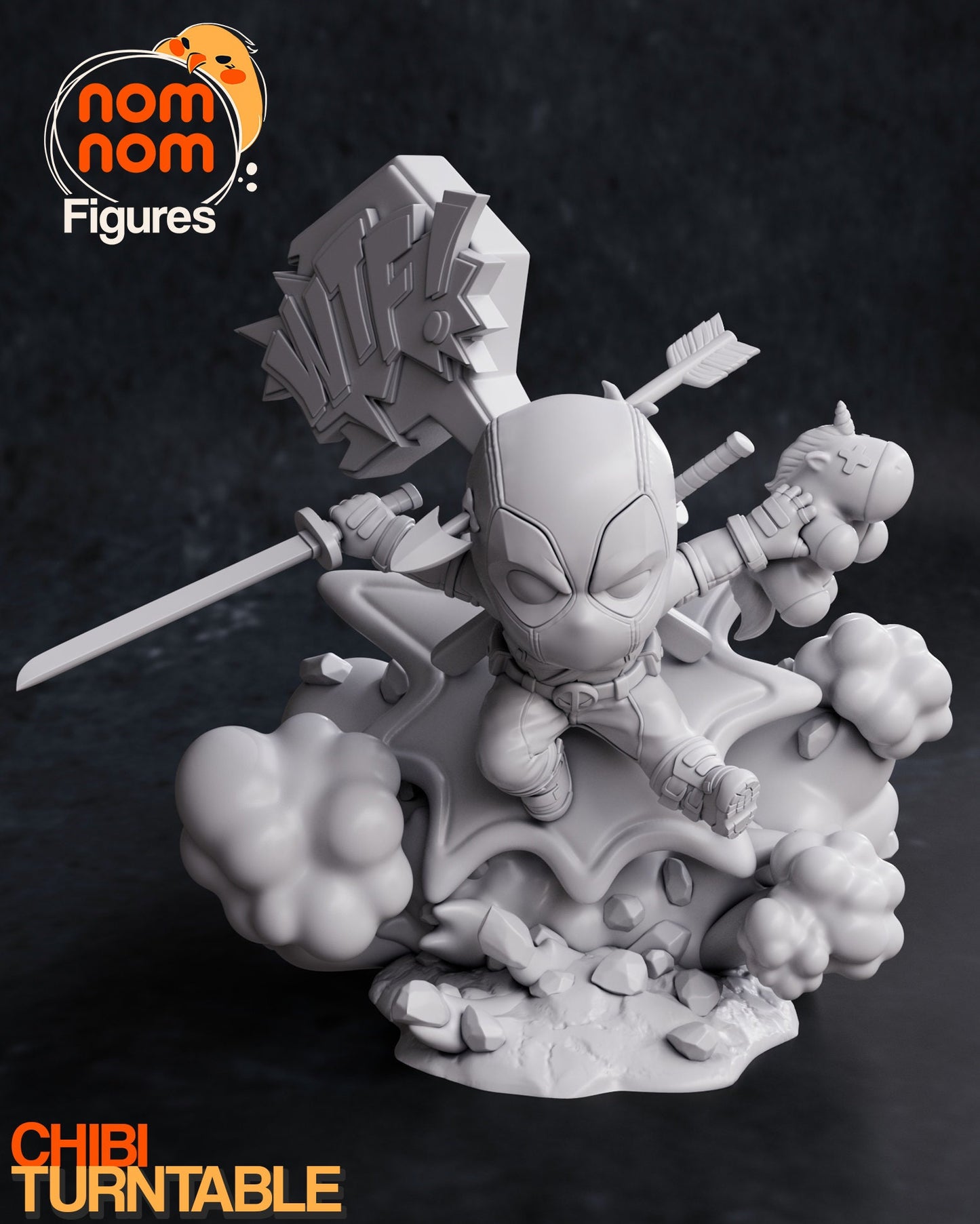 Chibi Mouthy Merc | Resin Garage Kit Figure Movie Comic Fan Art | Nomnom Figures