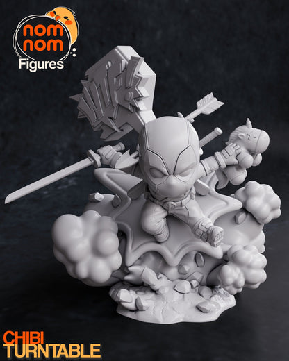 Chibi Mouthy Merc | Resin Garage Kit Figure Movie Comic Fan Art | Nomnom Figures