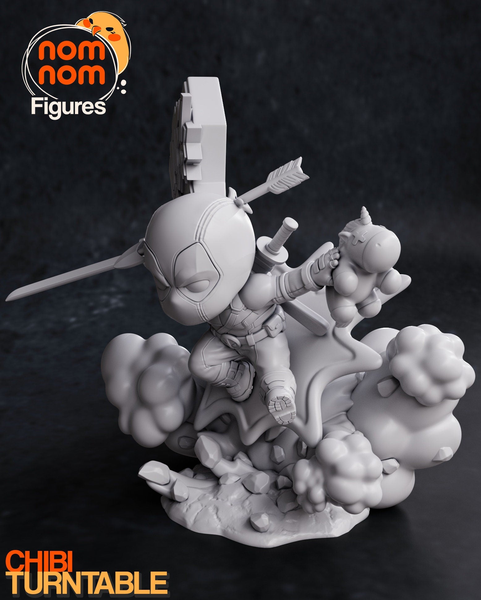 Chibi Mouthy Merc | Resin Garage Kit Figure Movie Comic Fan Art | Nomnom Figures