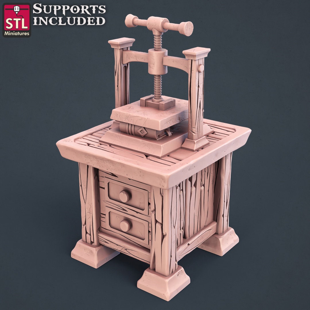Bookbinder NPC Set | Tabletop Scale | D&D TTRPG Miniature | STL Miniatures