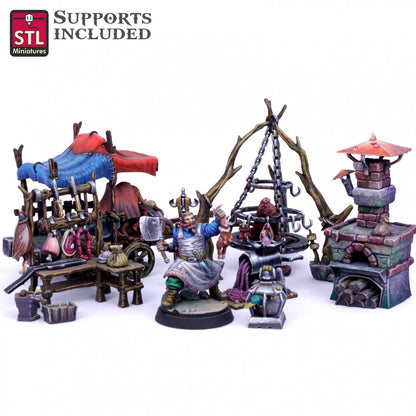 Butcher NPC Set | Tabletop Scale | D&D TTRPG Miniature | STL Miniatures