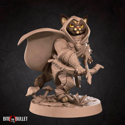 Cat Archer | TABLETOP SCALE | TTRPG Miniature | Bite the Bullet | Unpainted, Unplated Resin 8k