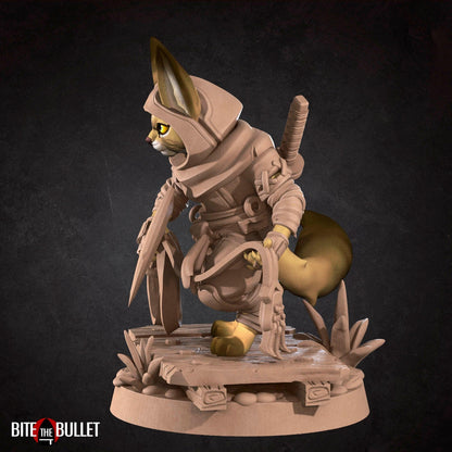 Cat Ninja | TABLETOP SCALE | TTRPG Miniature | Bite the Bullet | Unpainted, Unplated Resin 8k