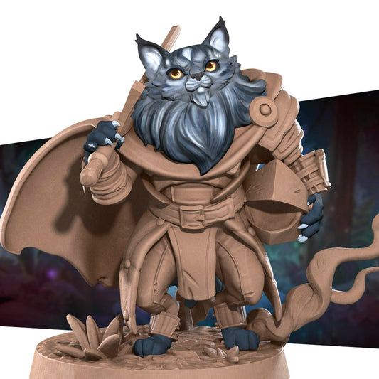 Cat Warrior | TABLETOP SCALE | TTRPG Miniature | Bite the Bullet | Unpainted, Unplated Resin 8k