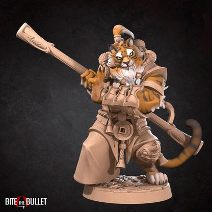 Tabaxi Monk | TABLETOP SCALE | TTRPG Miniature | Bite the Bullet | Unpainted, Unplated Resin 8k
