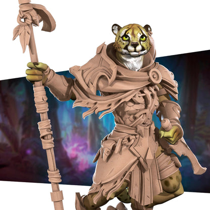 Tabaxi Ranger | TABLETOP SCALE | TTRPG Miniature | Bite the Bullet | Unpainted, Unplated Resin 8k
