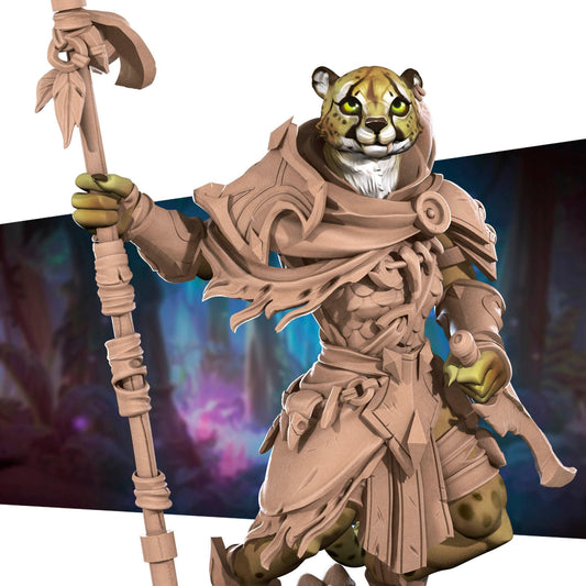 Tabaxi Ranger | TABLETOP SCALE | TTRPG Miniature | Bite the Bullet | Unpainted, Unplated Resin 8k