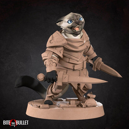 Cat Rogue | TABLETOP SCALE | TTRPG Miniature | Bite the Bullet | Unpainted, Unplated Resin 8k