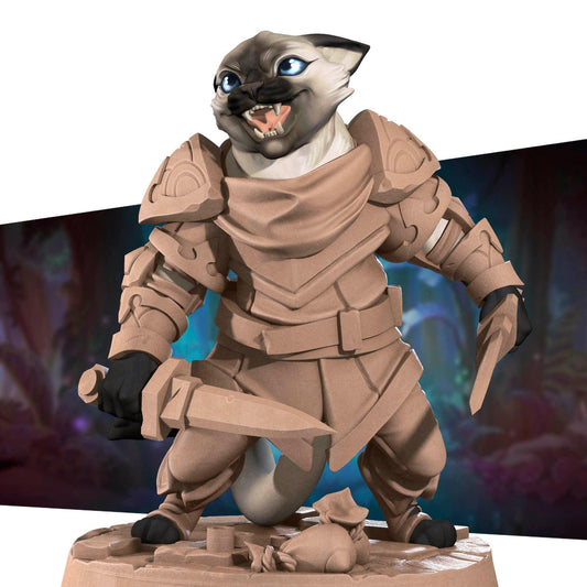 Cat Rogue | TABLETOP SCALE | TTRPG Miniature | Bite the Bullet | Unpainted, Unplated Resin 8k