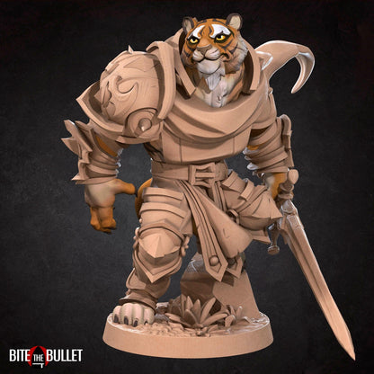 Tabaxi Paladin | TABLETOP SCALE | TTRPG Miniature | Bite the Bullet | Unpainted, Unplated Resin 8k