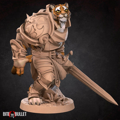 Tabaxi Paladin | TABLETOP SCALE | TTRPG Miniature | Bite the Bullet | Unpainted, Unplated Resin 8k