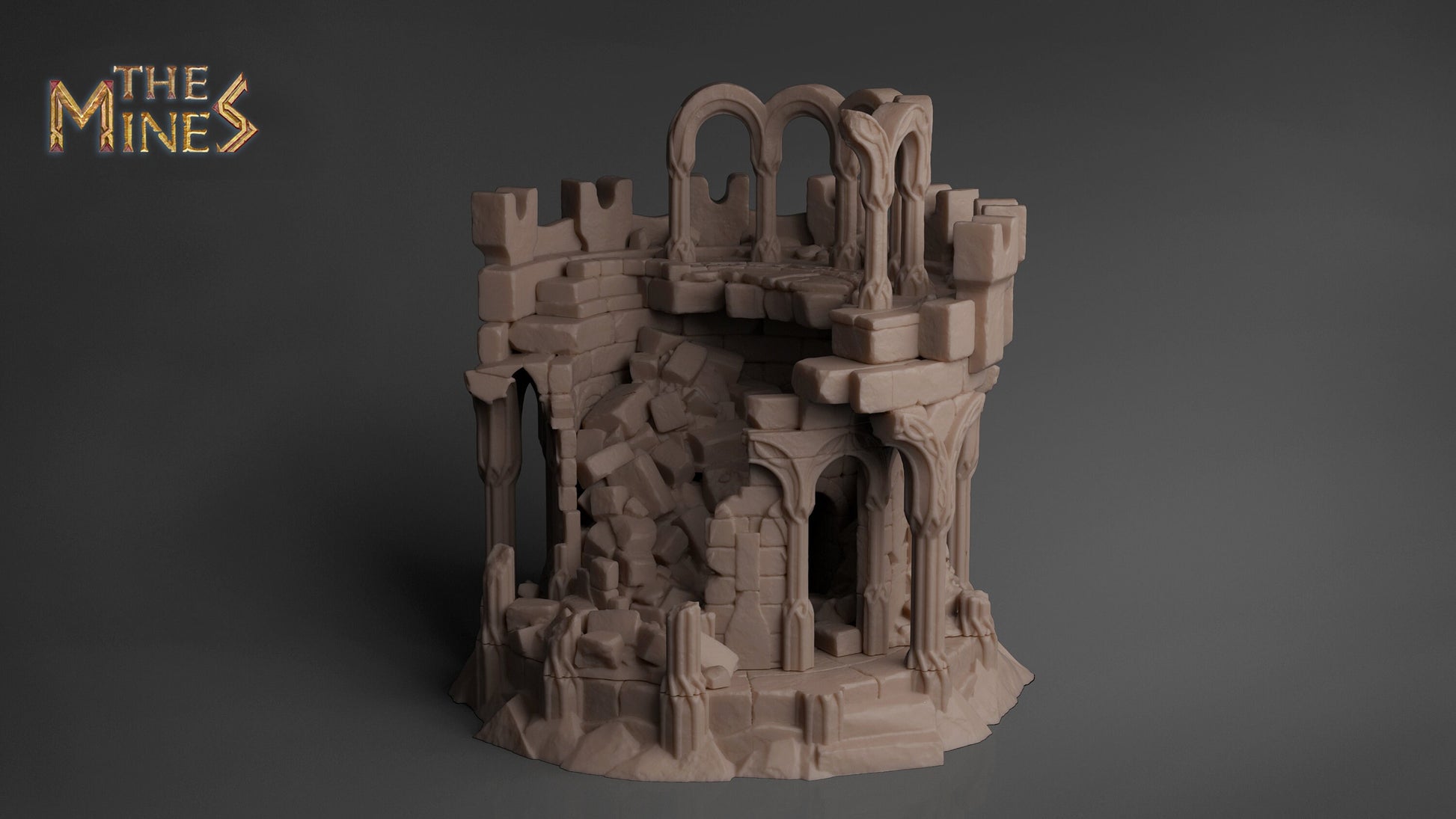 Elven Fort Destroyed | D&D TTRPG Playable 3D Printed Building | The Mines