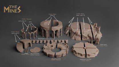 Elven Fort | D&D TTRPG Playable 3D Printed Building | The Mines
