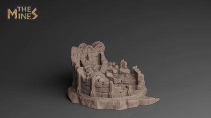 Elven Library Destroyed | D&D TTRPG Playable 3D Printed Building | The Mines