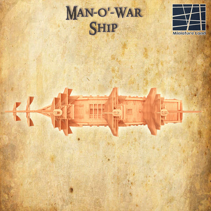 Man-of-War Ship | D&D TTRPG Playable 3D Printed Building | MiniatureLand