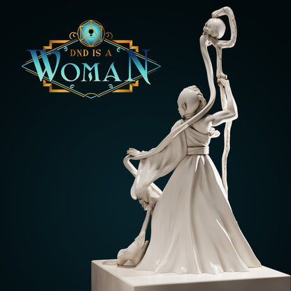 Half-Orc Necromancer | D&D TTRPG Miniature | DnD Is A Woman | NO BASE