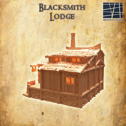 Blacksmith Lodge | D&D TTRPG Playable 3D Printed Building | MiniatureLand