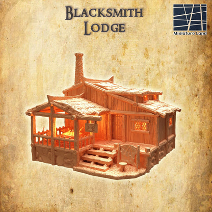 Blacksmith Lodge | D&D TTRPG Playable 3D Printed Building | MiniatureLand