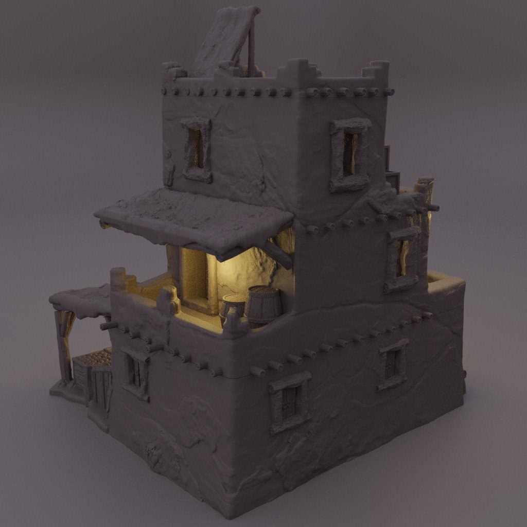 Desert Merchant House | D&D TTRPG Playable 3D Printed Building Terrain Scenery | MiniatureLand