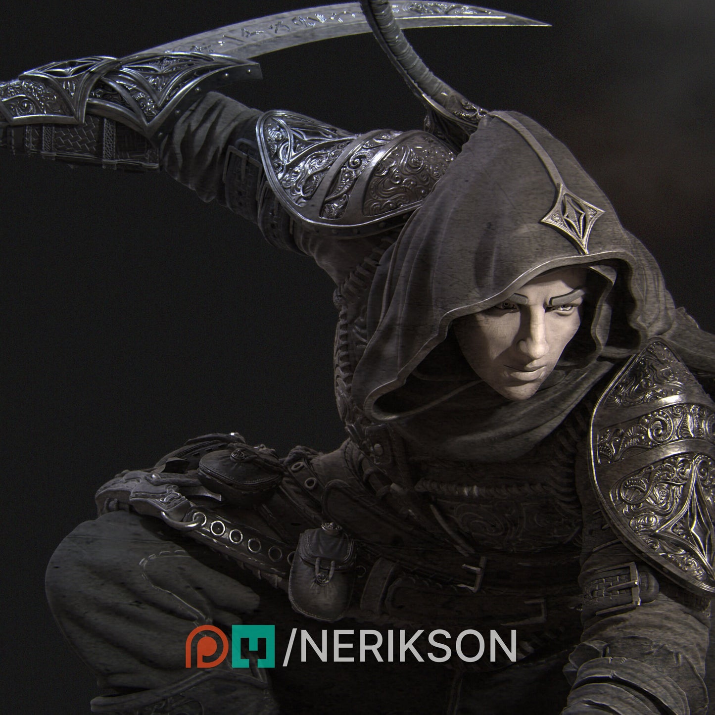 Nasir the Unseen Blade | Garage Resin Kit Statue | D&D TTRPG Fantasy Miniature | Nerikson