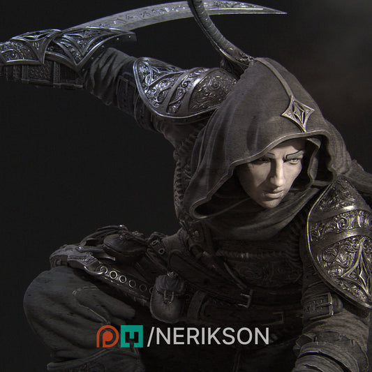 Nasir the Unseen Blade | Garage Resin Kit Statue | D&D TTRPG Fantasy Miniature | Nerikson