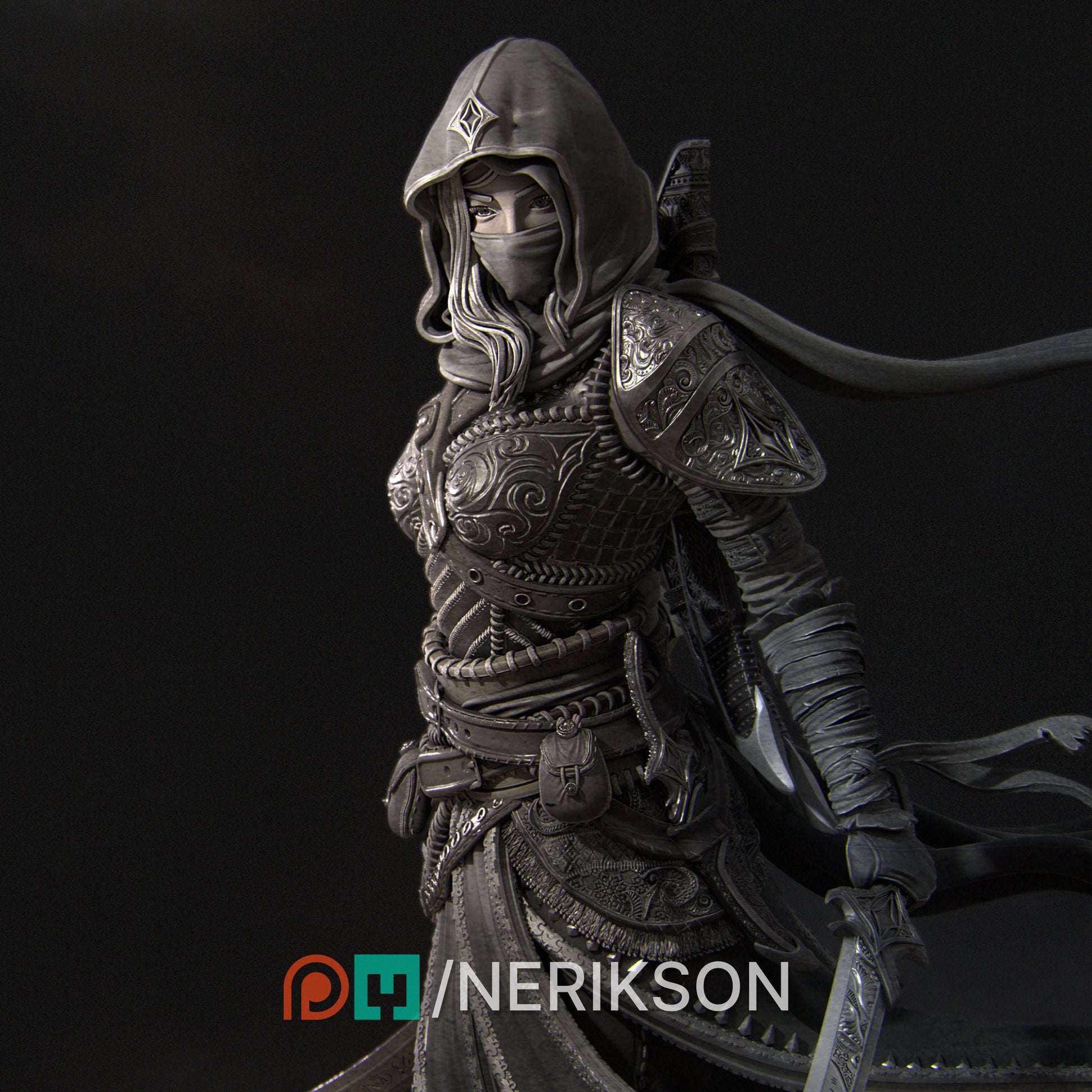 Artemisia and Nasir the Unseen Blades | Garage Resin Kit Statue | D&D TTRPG Fantasy Miniature | Nerikson