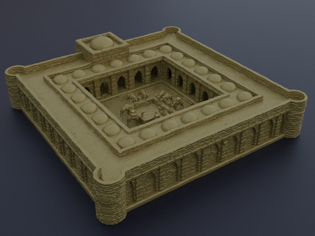 Desert Caravanserai | D&D TTRPG Playable 3D Printed Building Terrain Scenery | MiniatureLand