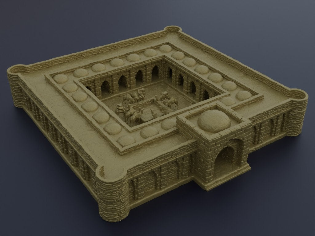 Desert Caravanserai | D&D TTRPG Playable 3D Printed Building Terrain Scenery | MiniatureLand