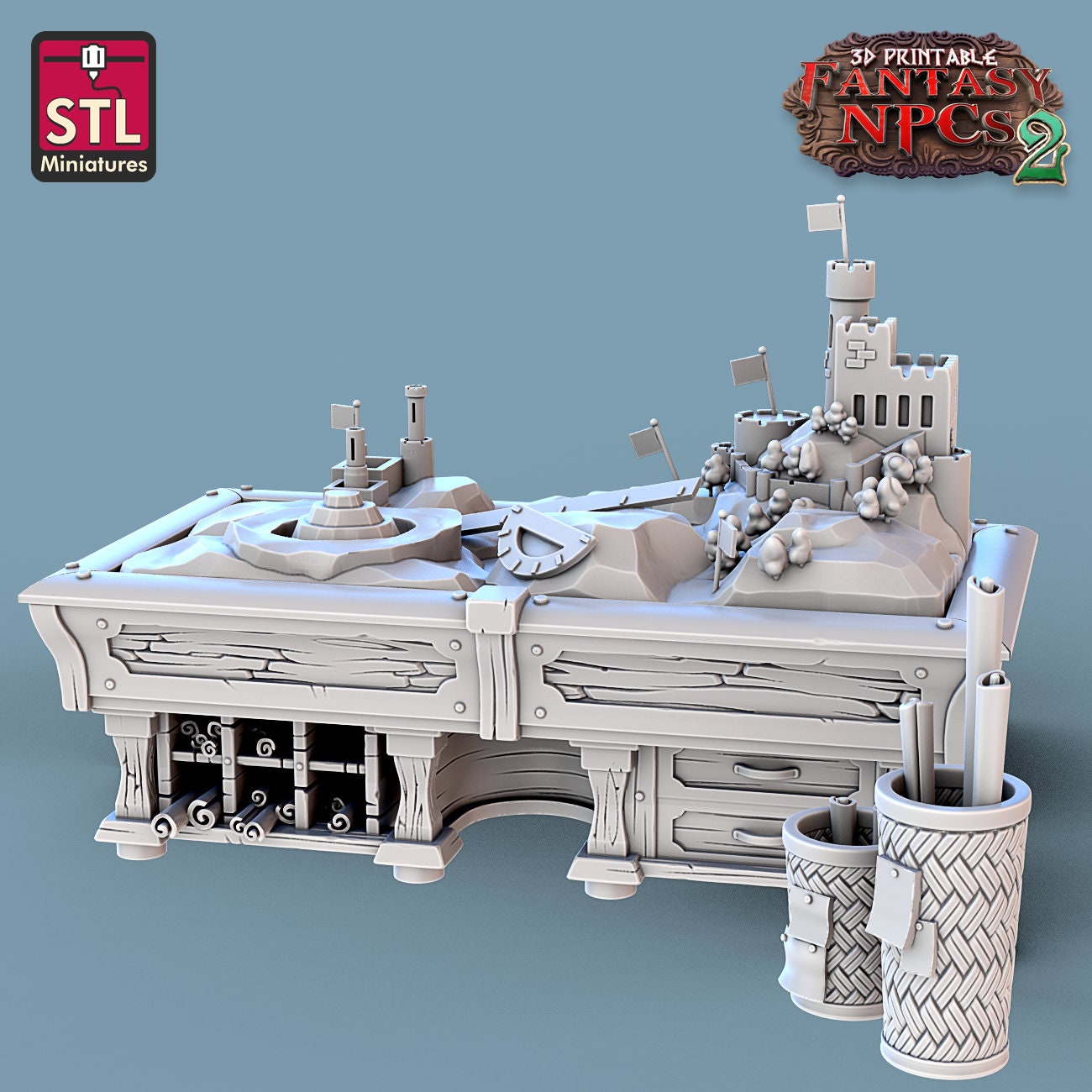 Cartographer's NPC Set | Tabletop Scale | D&D TTRPG Miniature | STL Miniatures