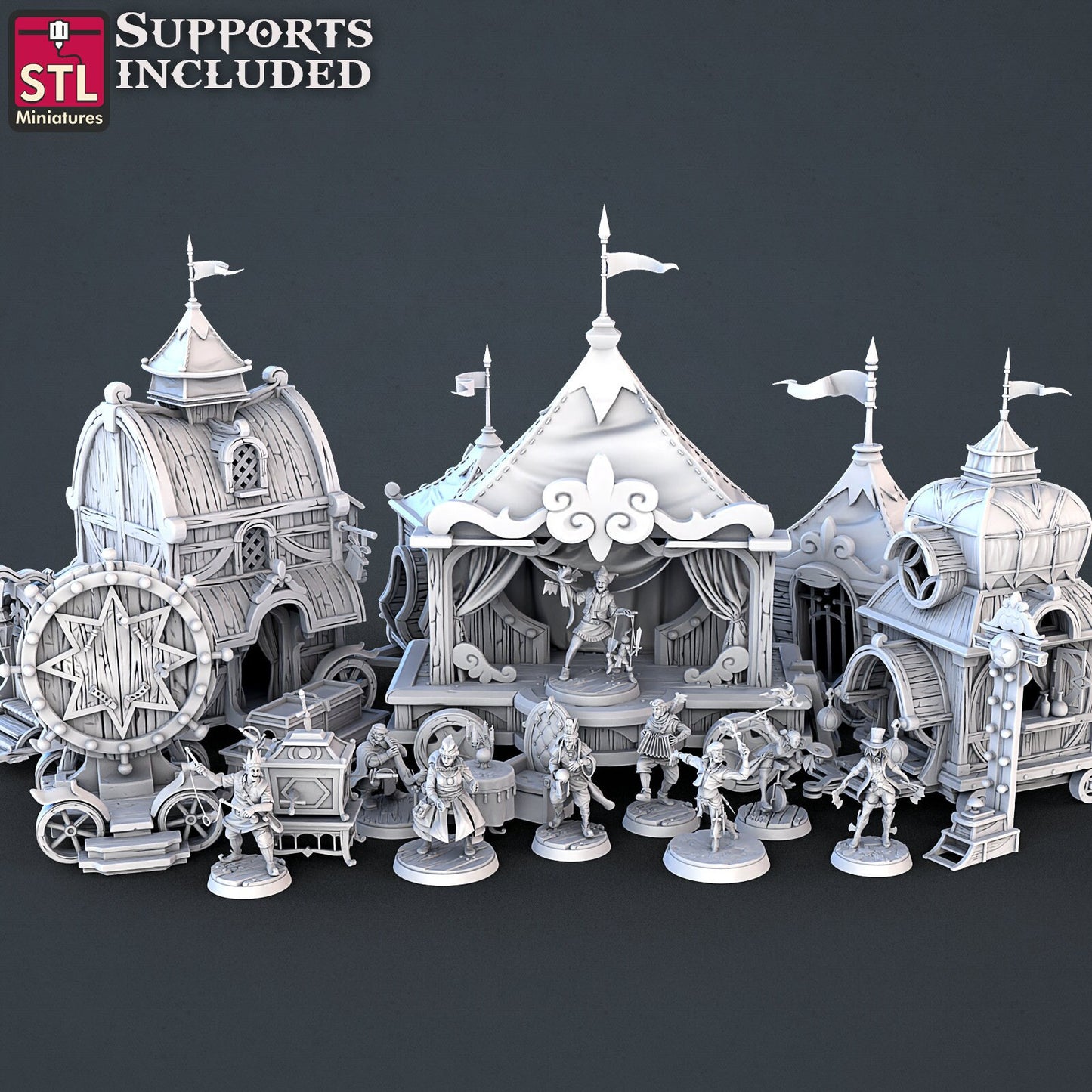 Carnival 2 NPC Set | Tabletop Scale | D&D TTRPG Miniature | STL Miniatures