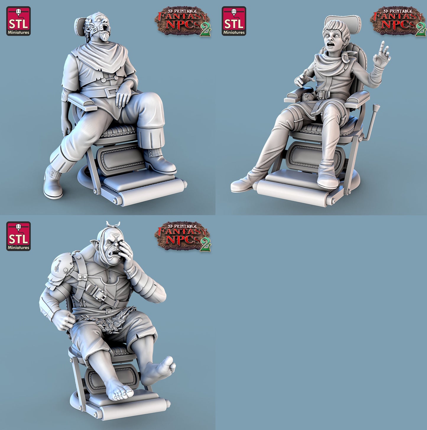 Dentist NPC Set | Tabletop Scale | D&D TTRPG Miniature | STL Miniatures