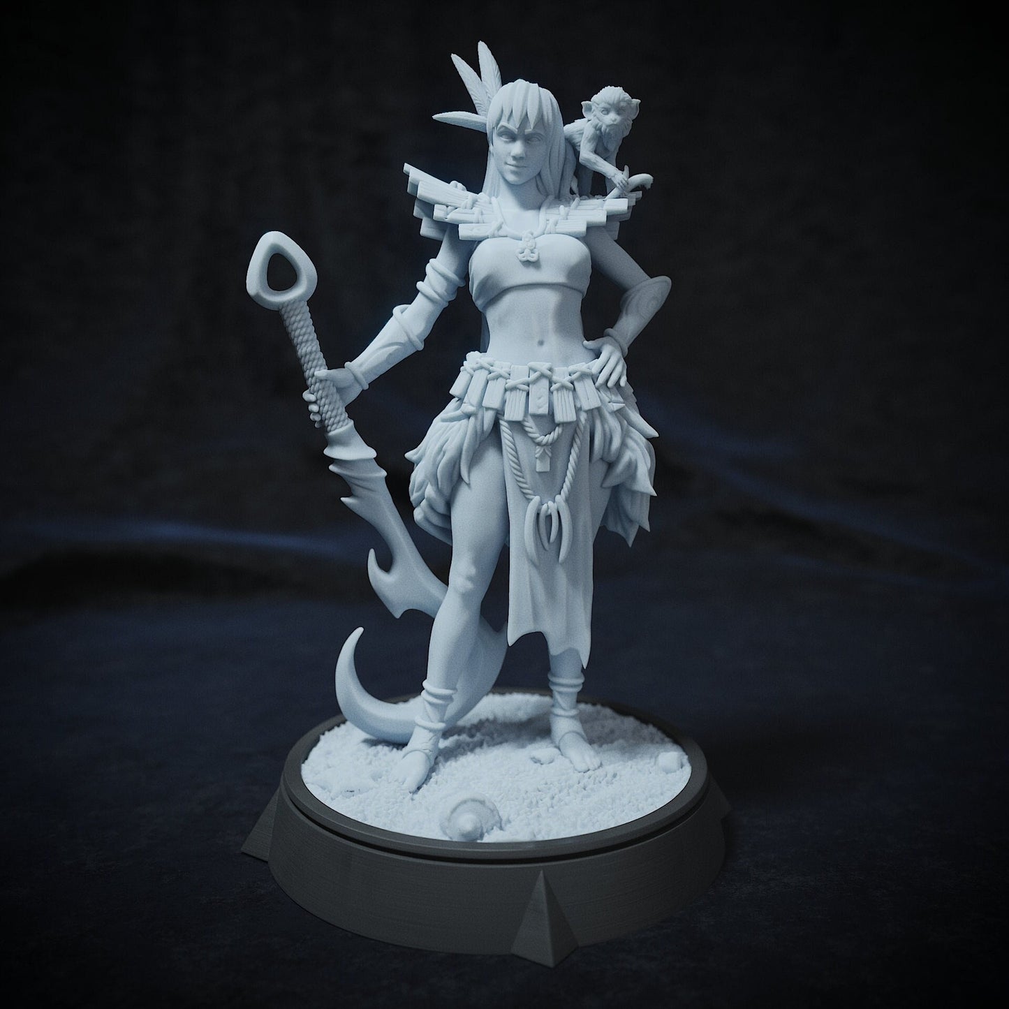 Nala Seaborn, Coastal Druid | Tabletop or Display Scale | TTRPG D&D Miniature | Cripta Studios