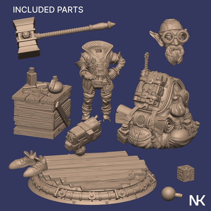 Alvynn the Alchemist Pose 1 | Garage Resin Kit Statue | D&D TTRPG Fantasy Miniature | Nerikson