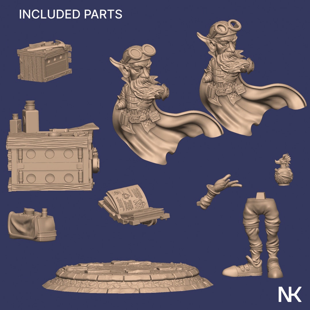 Alvynn the Alchemist Pose 2 | Garage Resin Kit Statue | D&D TTRPG Fantasy Miniature | Nerikson