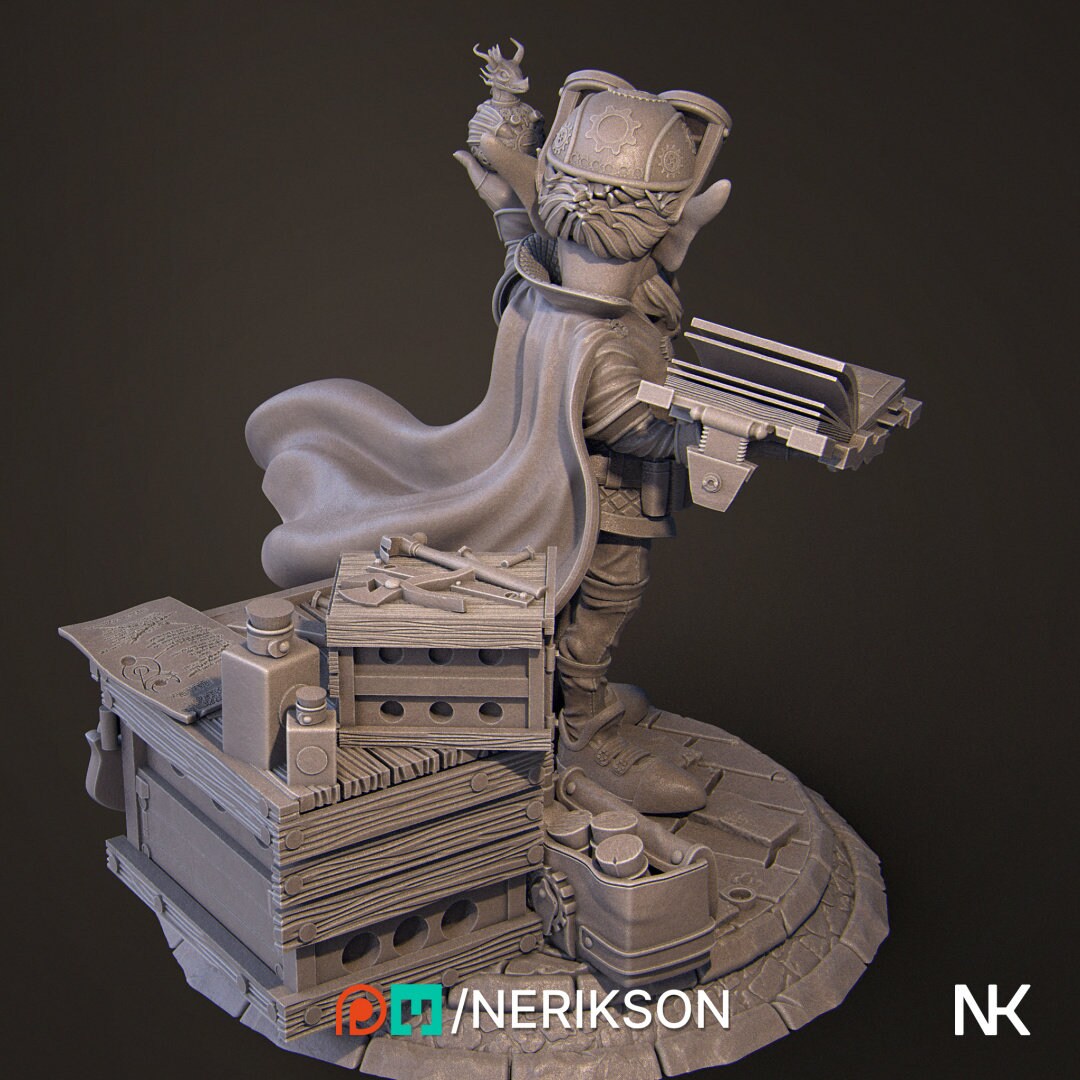 Alvynn the Alchemist Pose 2 | Garage Resin Kit Statue | D&D TTRPG Fantasy Miniature | Nerikson