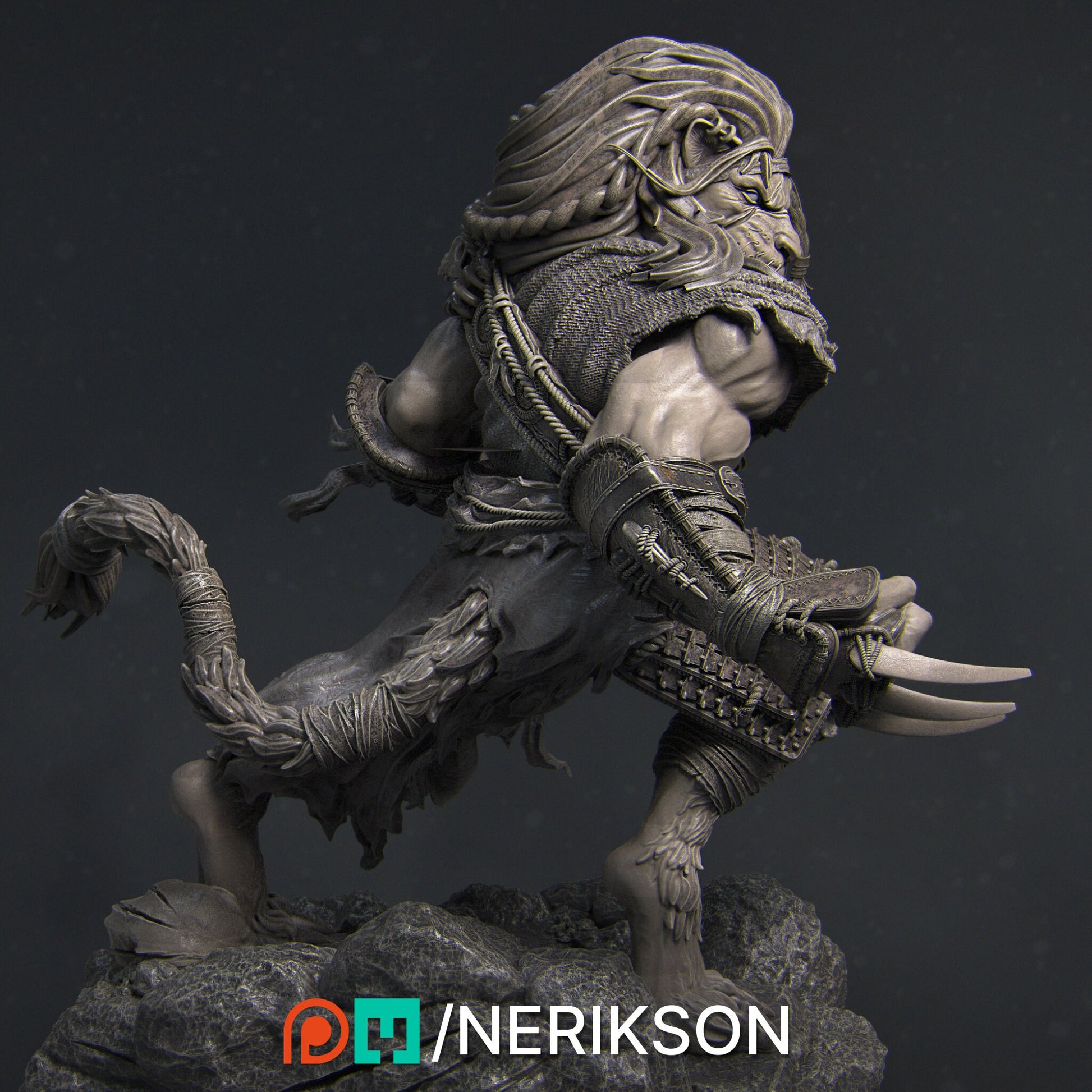 Azat, Way of the Long Death Monk | Garage Resin Kit Statue | D&D TTRPG Fantasy Miniature | Nerikson