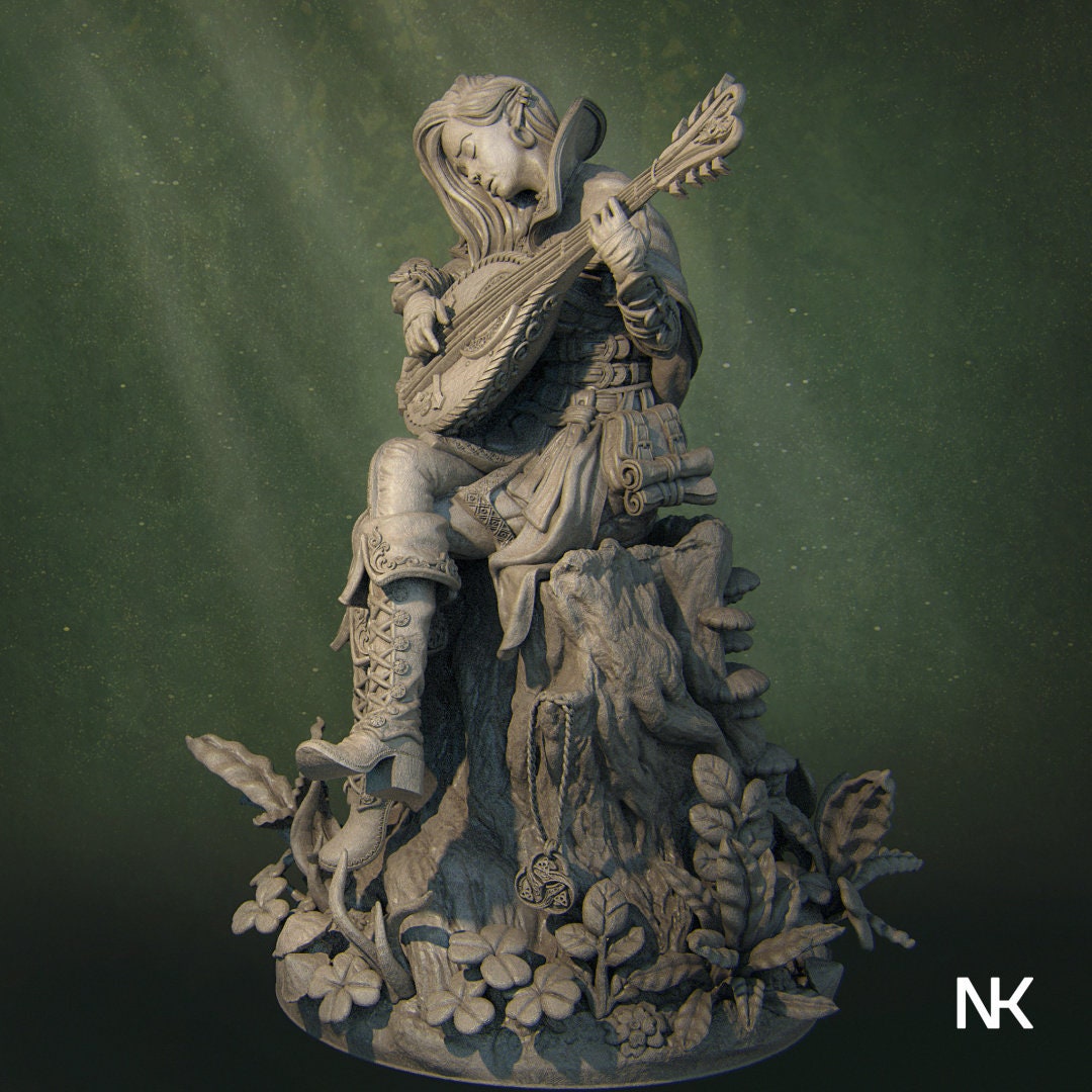 Lisa the Bard | Resin Garage Kit Sculpture D&D Fantasy Statue | Nerikson