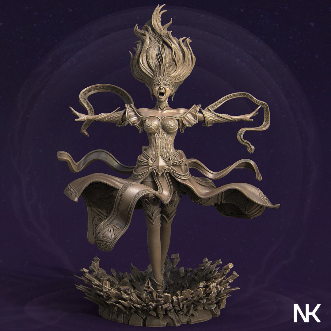 Lyndra the Archmage | Garage Resin Kit Statue | D&D TTRPG Fantasy Miniature | Nerikson