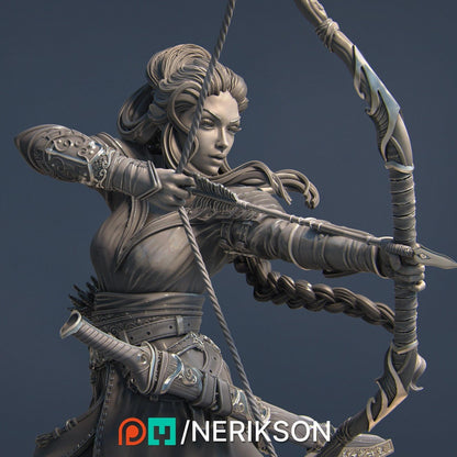 Saelihn the Forest Archer | Garage Resin Kit Statue | D&D TTRPG Fantasy Miniature | Nerikson