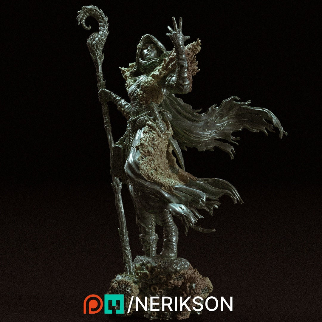 Yelhana Fathomless Warlock Sea Ocean Deep | Garage Resin Kit Statue | D&D TTRPG Fantasy Miniature | Nerikson