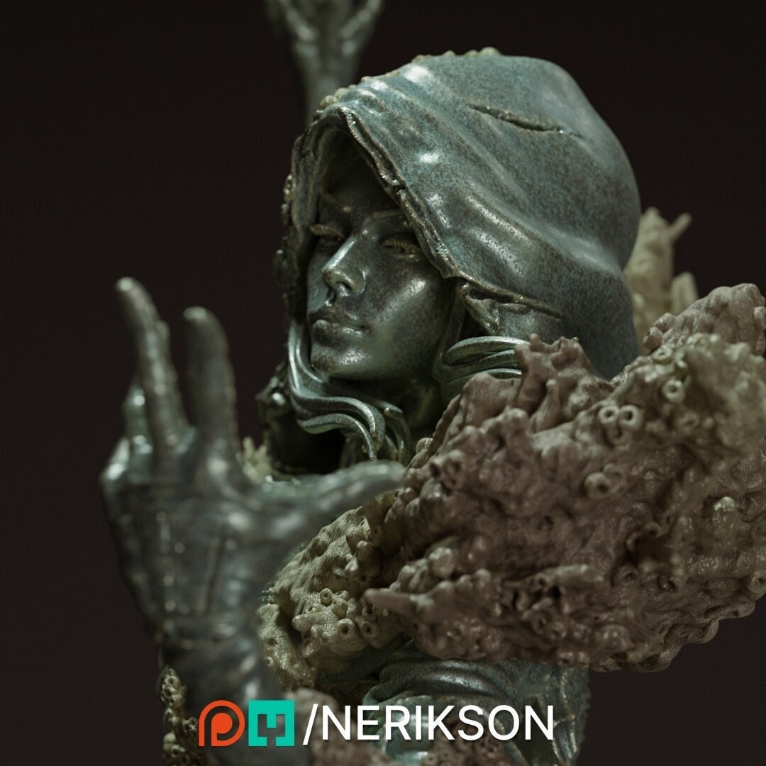 Yelhana Fathomless Warlock Sea Ocean Deep | Garage Resin Kit Statue | D&D TTRPG Fantasy Miniature | Nerikson