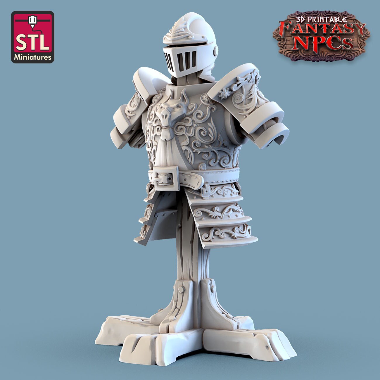 Armor Merchant Seller NPC Set | Tabletop Scale | D&D TTRPG Miniature | STL Miniatures