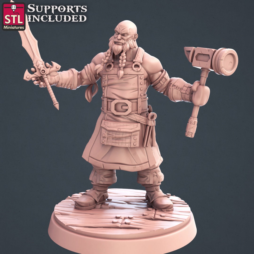 Blacksmith Weapon Store NPC Set | Tabletop Scale | D&D TTRPG Miniature | STL Miniatures